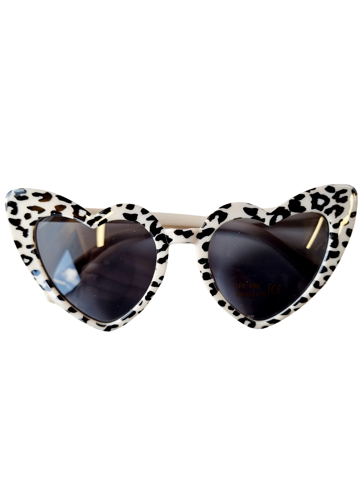 Kinderzonnebril hart leopard cream