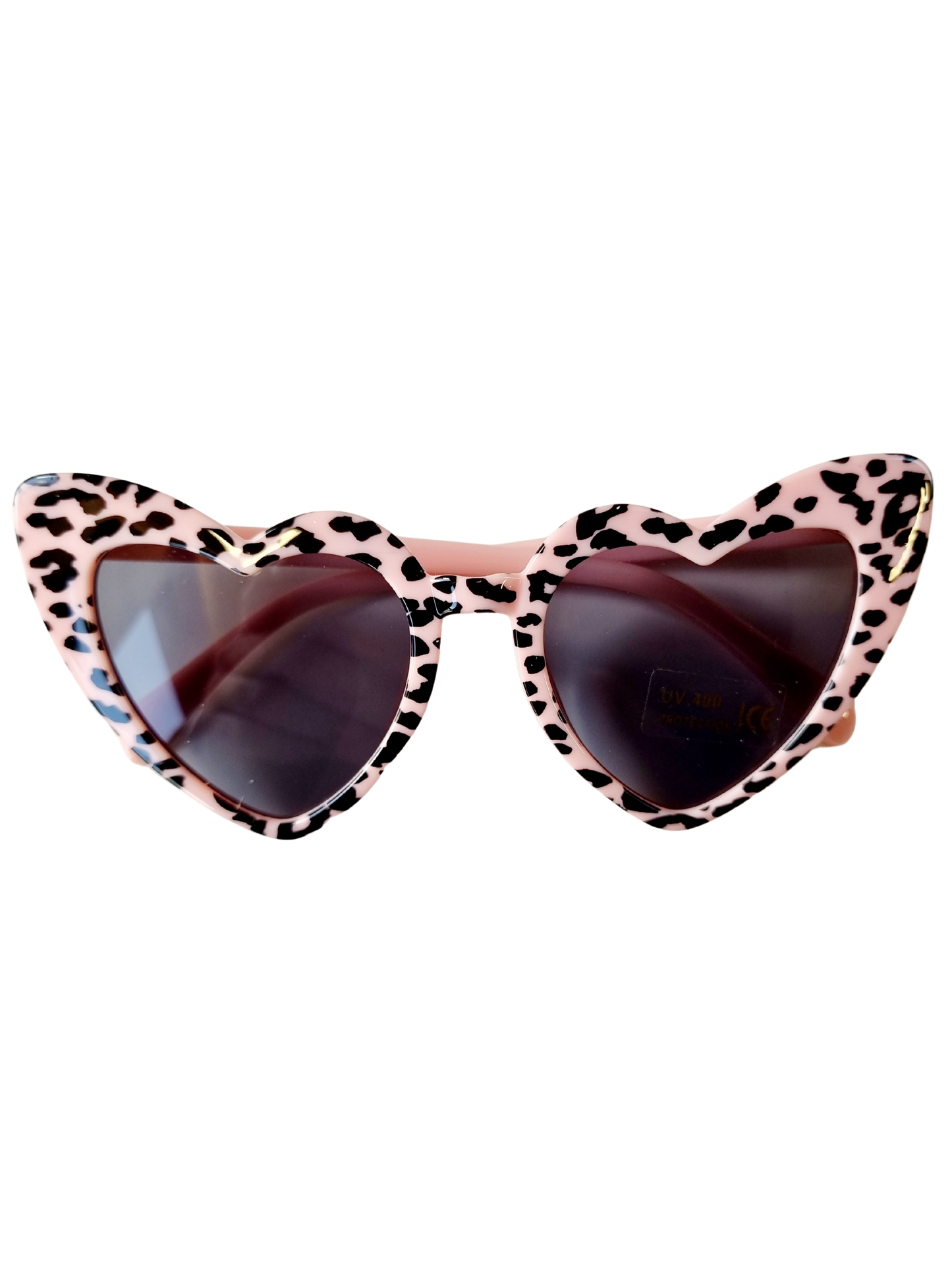 Kinderzonnebril hart leopard roze