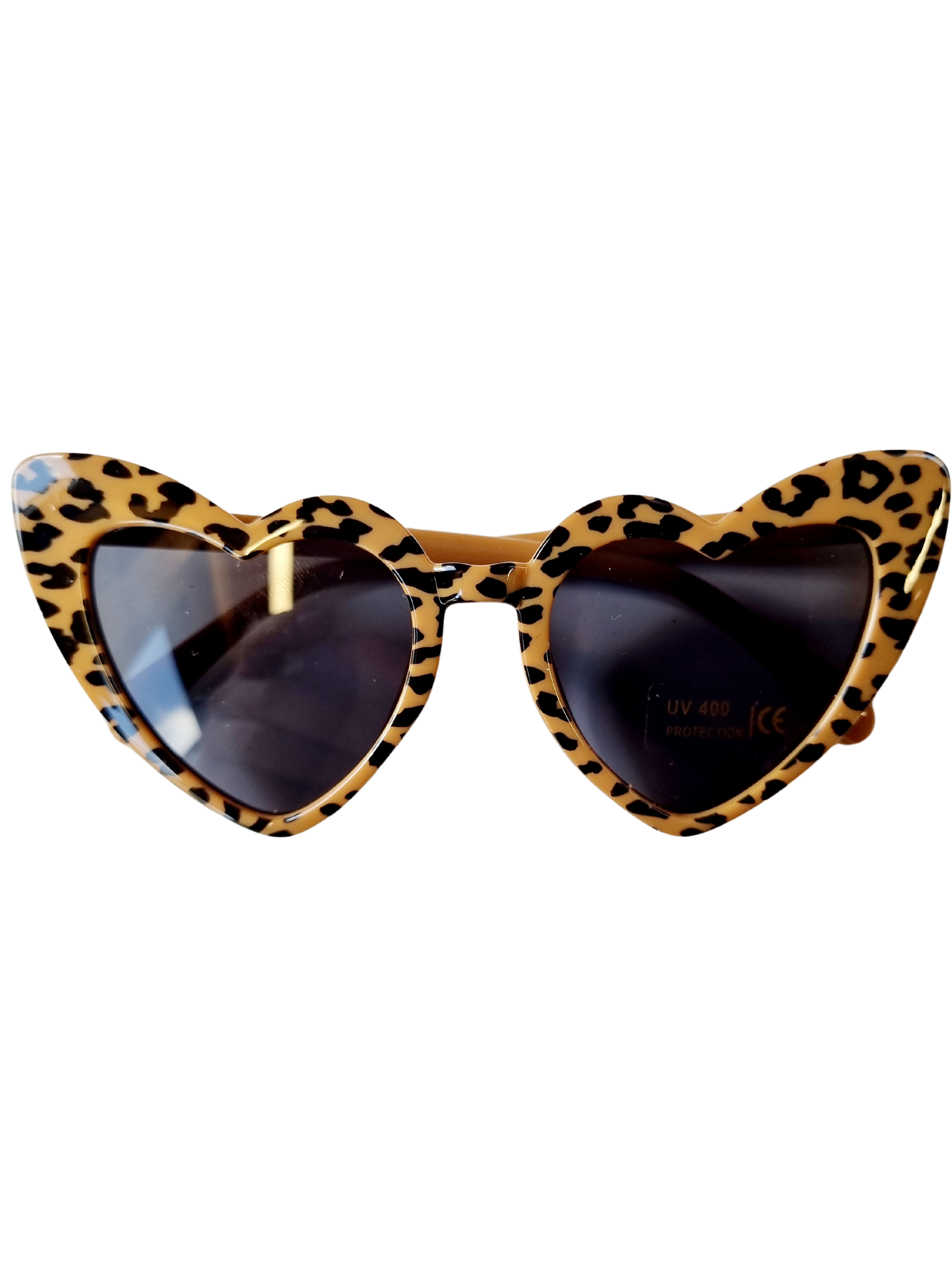 Kinderzonnebril hart leopard caramel