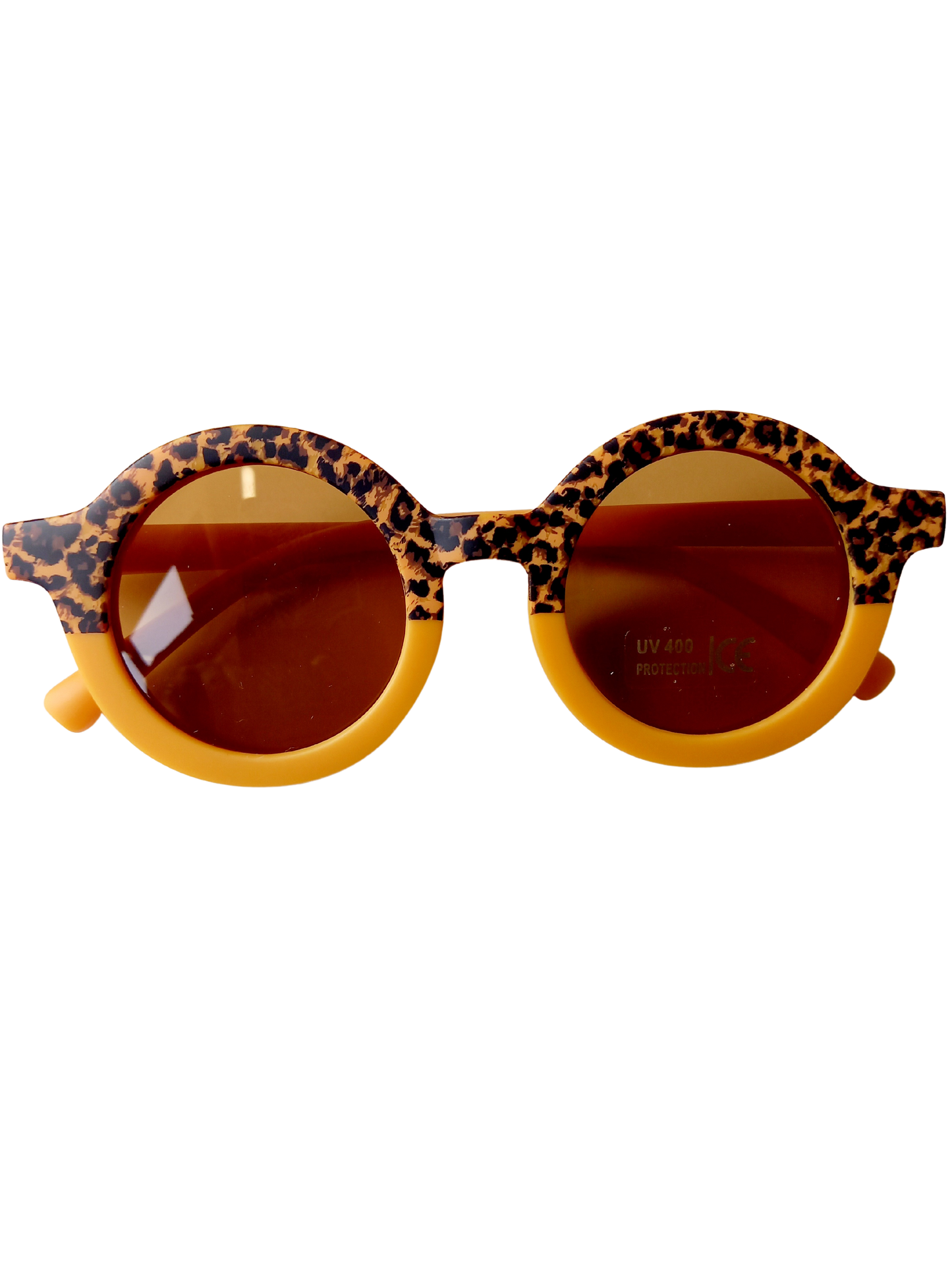 kinderzonnebril retro leopard geel