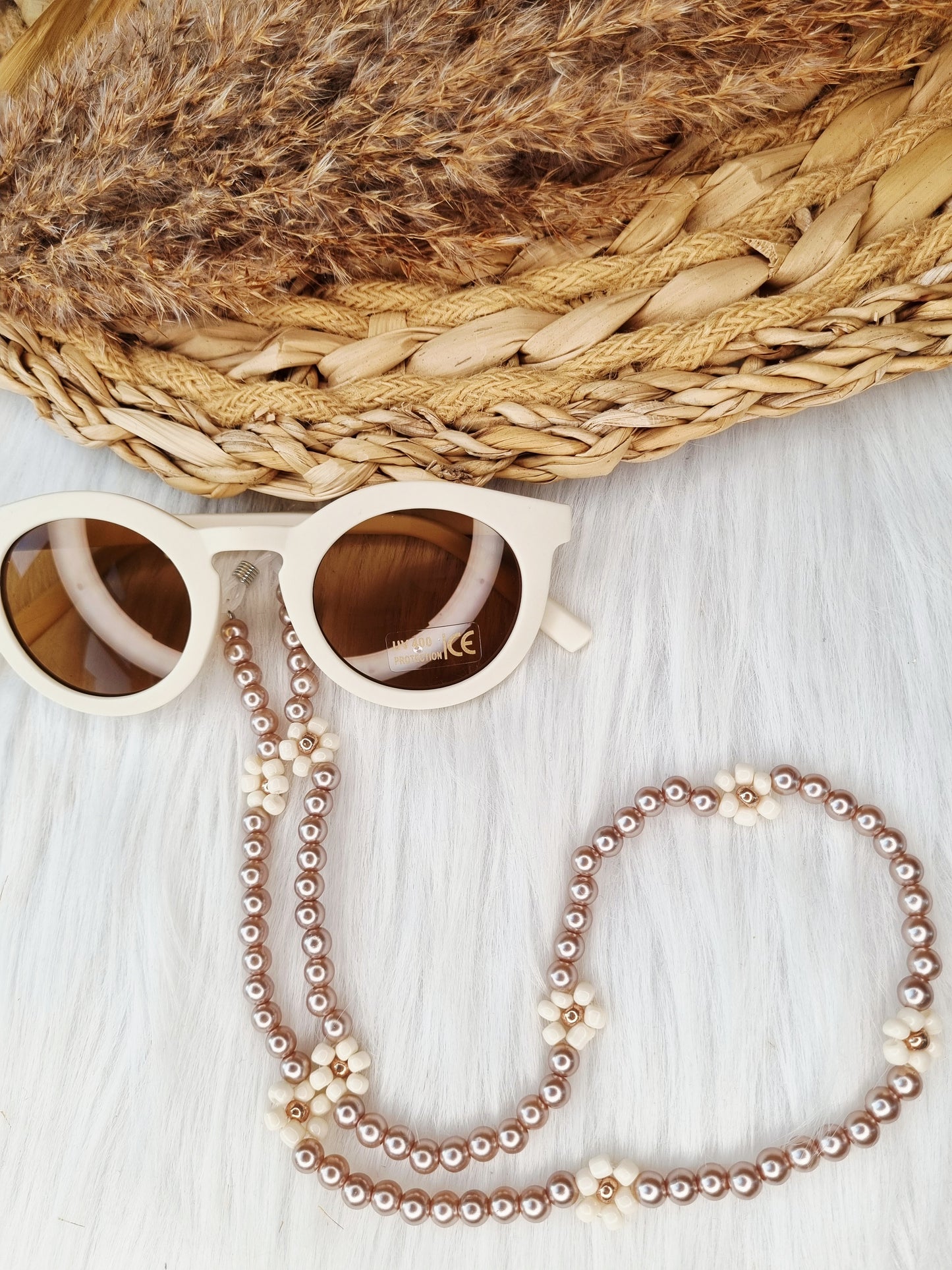 Zonnebrilkoord daisy pearl bruin